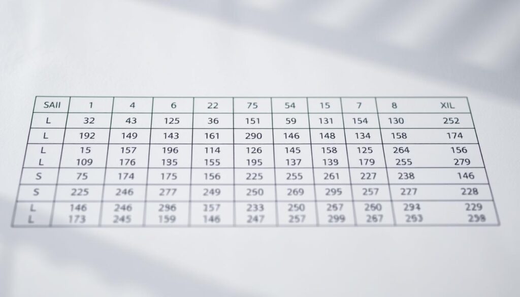 importância tabela de medidas